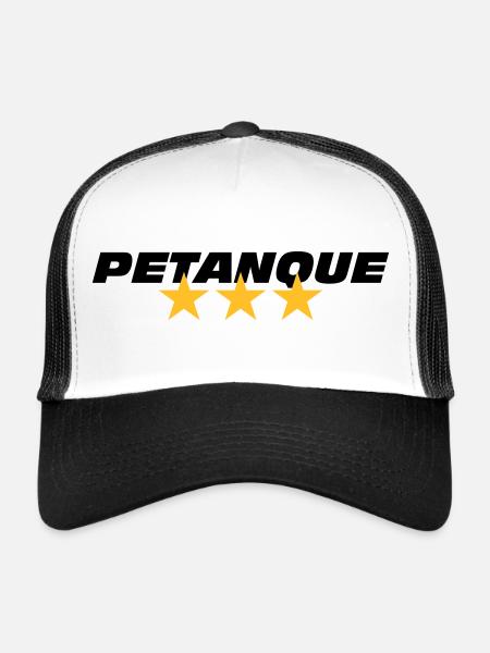 Petanque - Casquette trucker  - blanc/noir - Devant