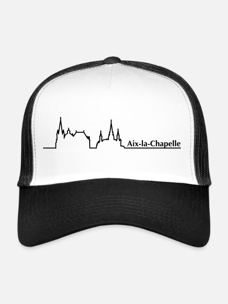 Aachen Skyline - Trucker Cap - Weiß/Schwarz