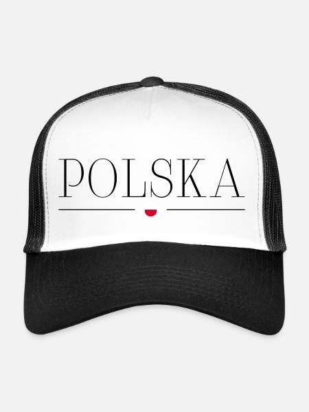Pologne - Casquette trucker  - blanc/noir - Devant
