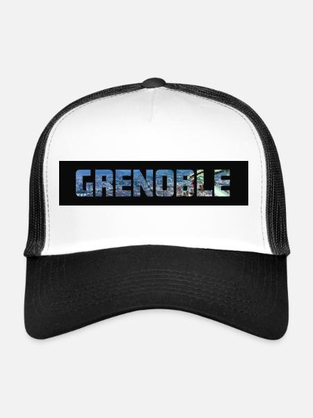 Grenoble - Casquette trucker  - blanc/noir - Devant