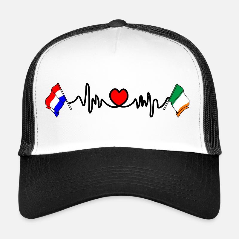 Cardio coeur avec drapeau Pays-Bas, Irlande Casquette trucker 
