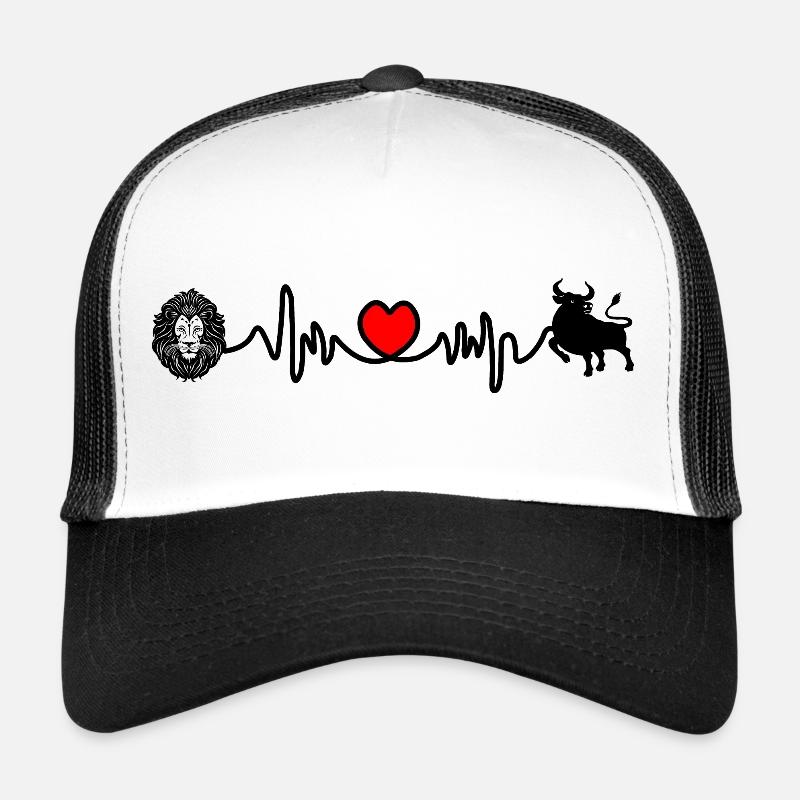 Fréquence cardiaque cardio Lion Taureau Casquette trucker 