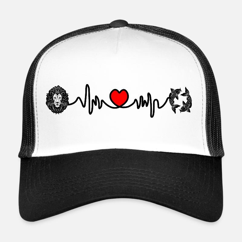 Herzfrequenz Cardio Löwe Fische Trucker Cap