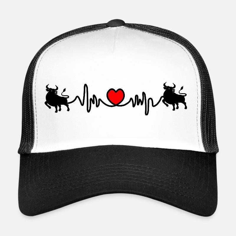 Fréquence cardiaque cardio taureau taureau Casquette trucker 