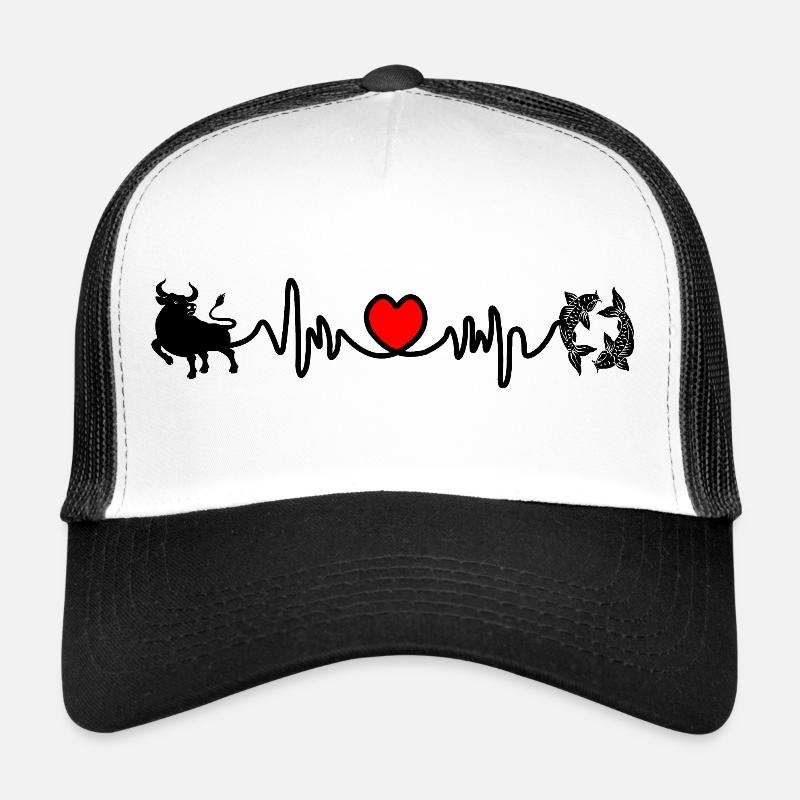 Herzfrequenz Cardio Stier Fische Trucker Cap