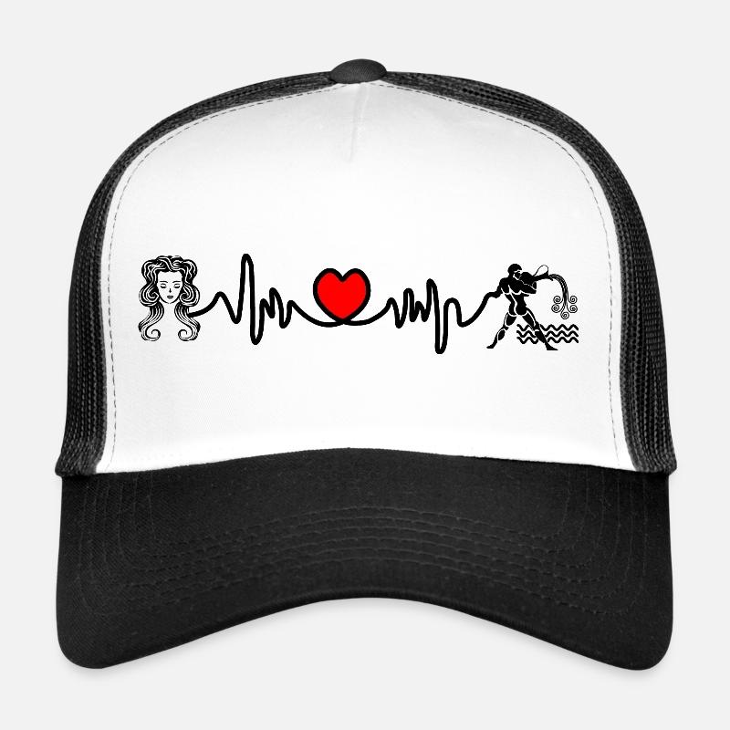 Fréquence cardiaque cardio Vierge Verseau Casquette trucker 