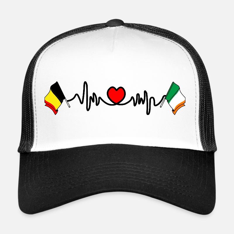 Cardio heart Drapeau Belgique, drapeau Irlande Casquette trucker 