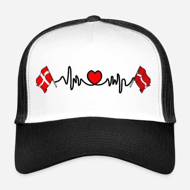 Cardio heart Drapeau Danemark, drapeau Lettonie Casquette trucker 