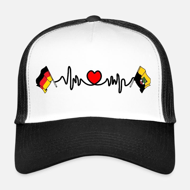 Cardio heart Drapeau Allemagne, drapeau saxe-anhalt Casquette trucker 