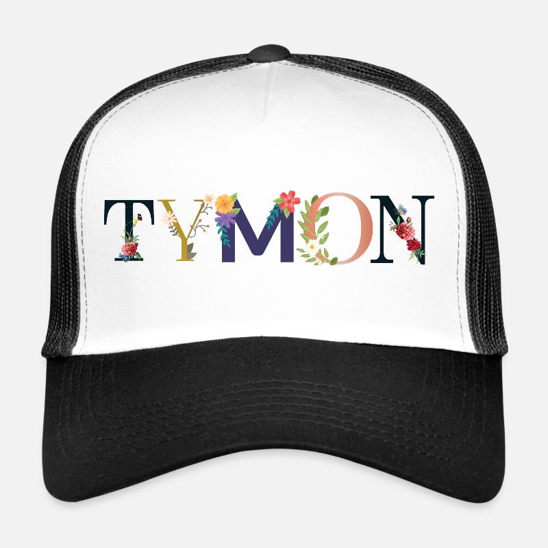TYMON prénom orné de fleurs Casquette trucker 