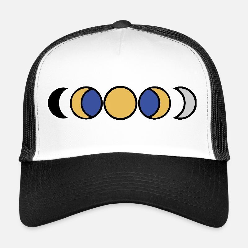 Phases de lune en or et bleu Casquette trucker 