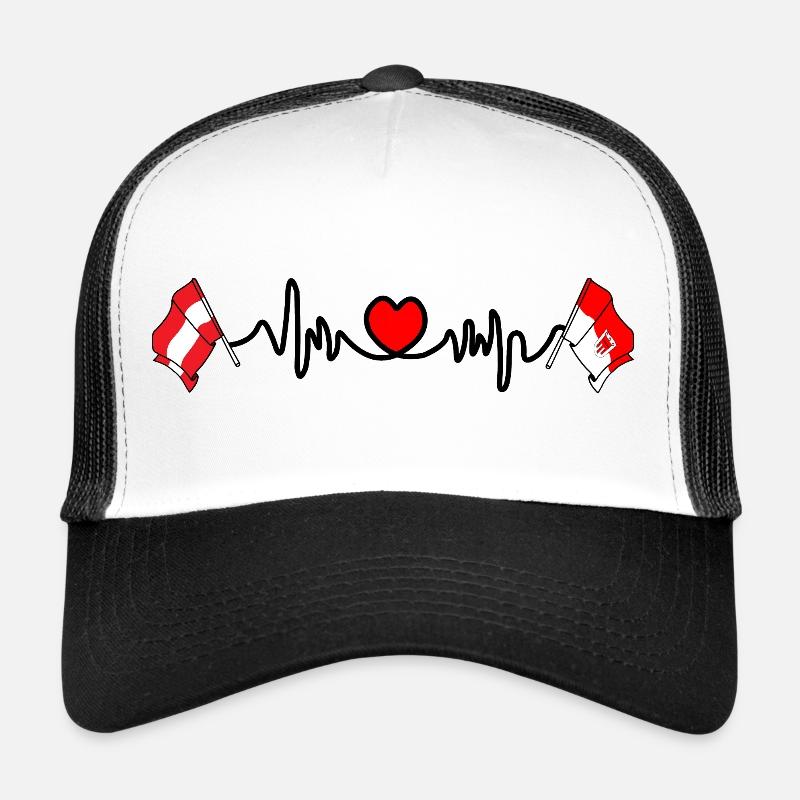 Drapeaux du Vorarlberg avec battement de cœur Casquette trucker 
