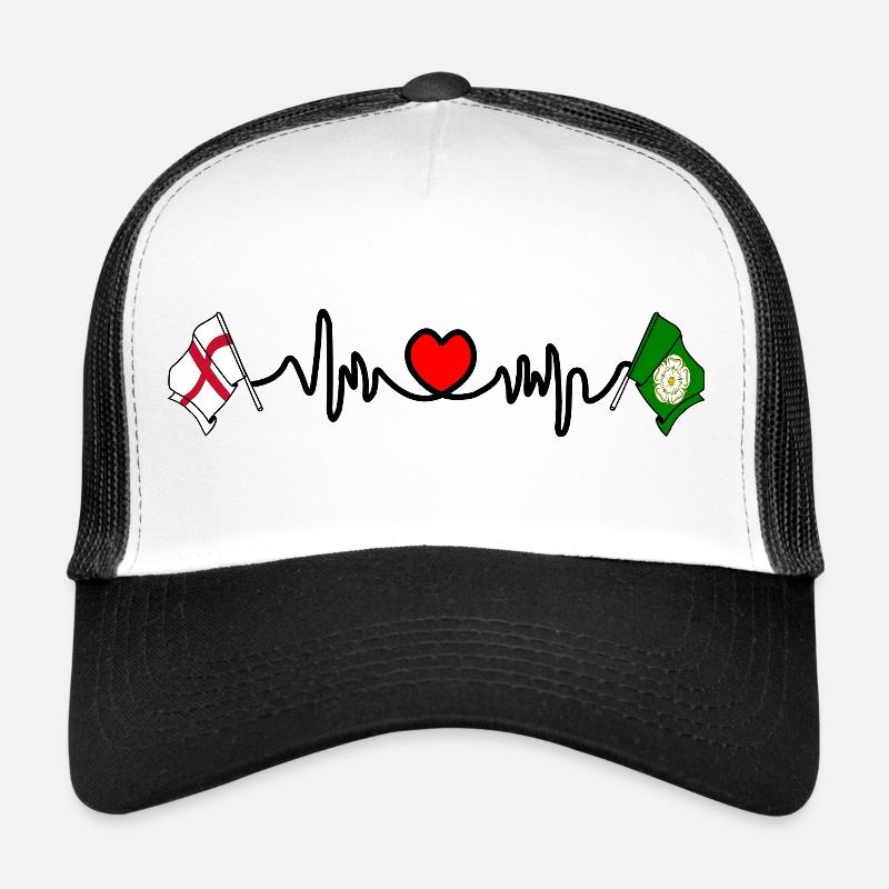 Drapeau du North Yorkshire+ Angleterre avec battement de cœur Casquette trucker 