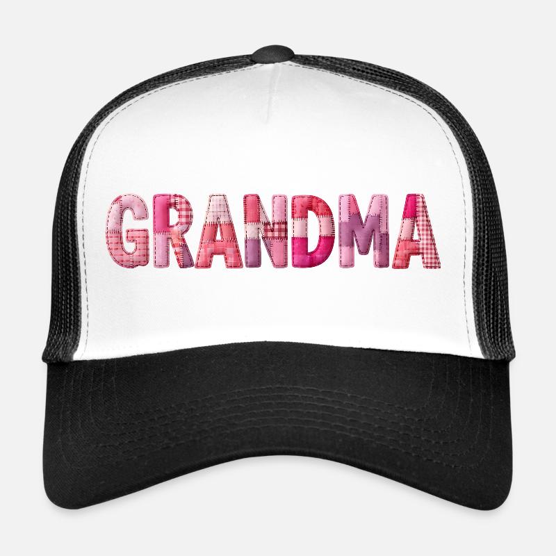 Großmutter Pink Plaid Buchstaben Patchwork Trucker Cap