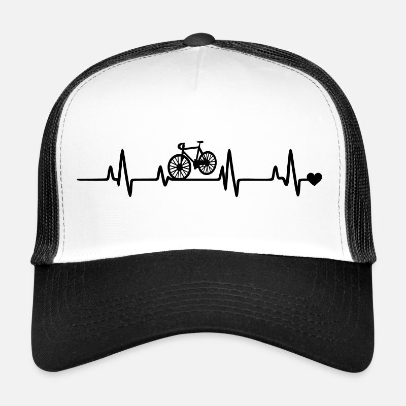 Fahrrad Herzschlag - Trucker Cap - Weiß/Schwarz