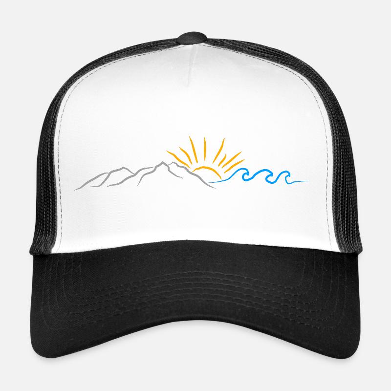 Vacances d’été Montagnes Vagues de soleil Casquette trucker 