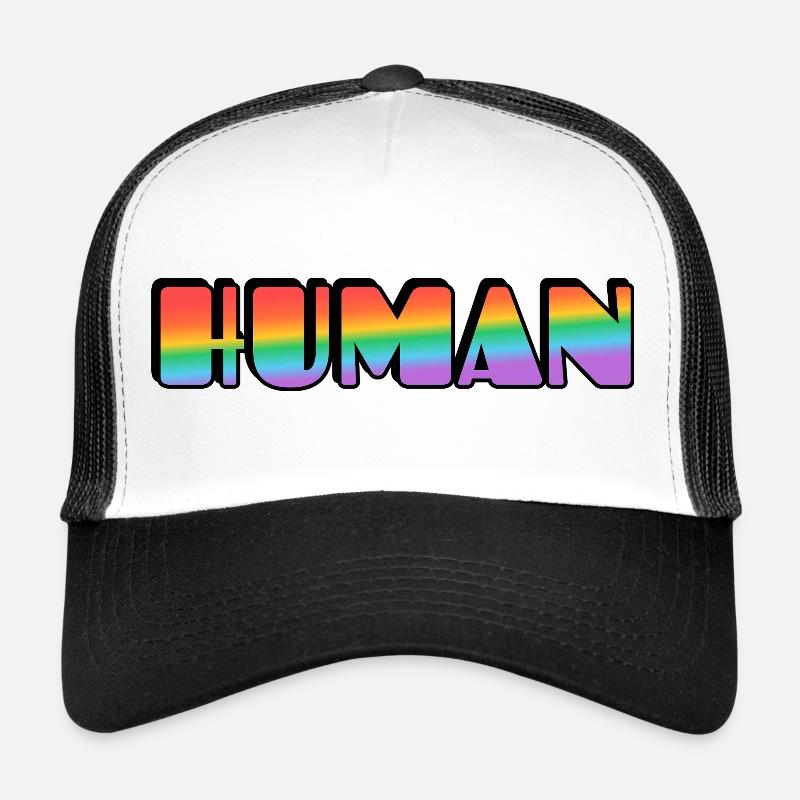 Rainbow Human Typografie Trucker Cap