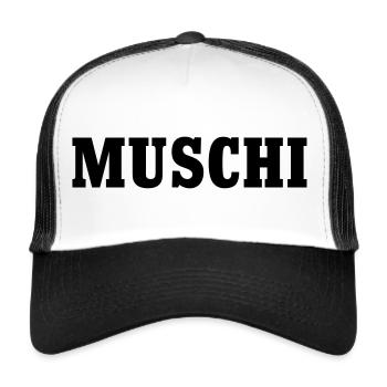 Muschi Pussie - Trucker Cap - Weiß/Schwarz - Vorne