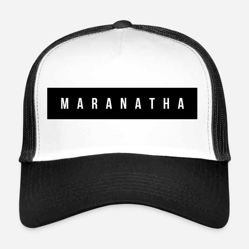 Maranatha Wordmark on Bold Black Trucker Cap