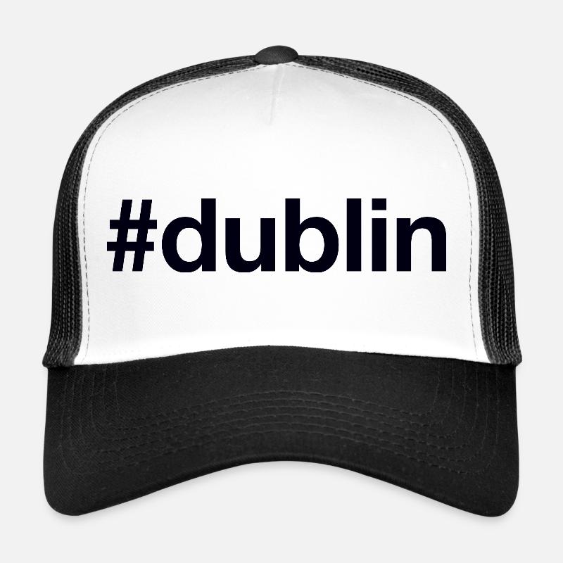 DUBLIN Ireland Irland - Trucker Cap - Weiß/Schwarz