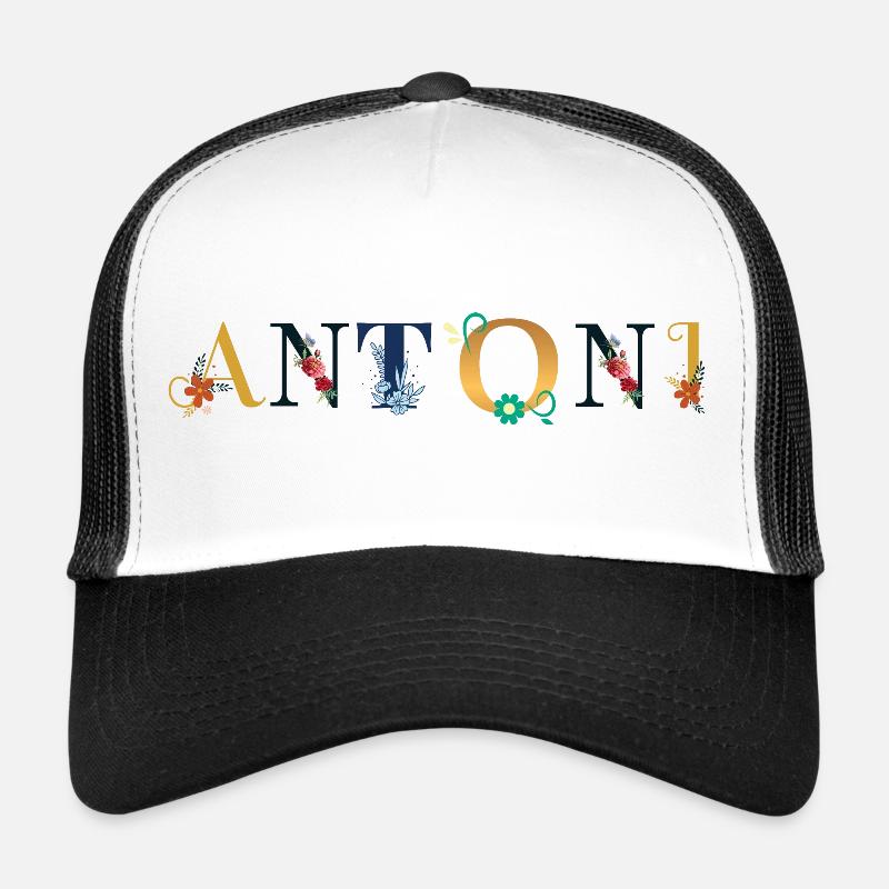 Nom ANTONI décoré de fleurs Casquette trucker 