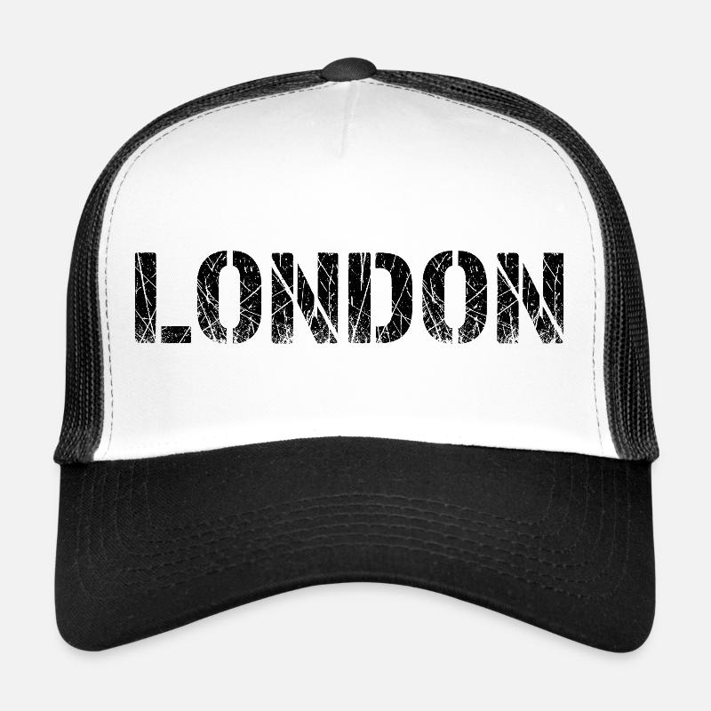 Londres - Casquette trucker  - blanc/noir