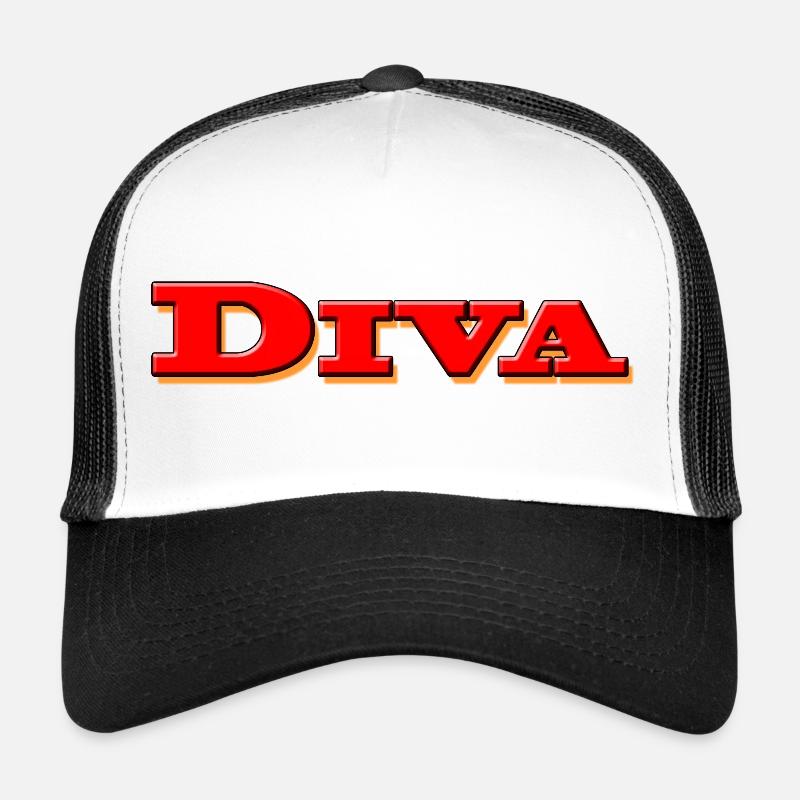 diva - Trucker Cap - white/black