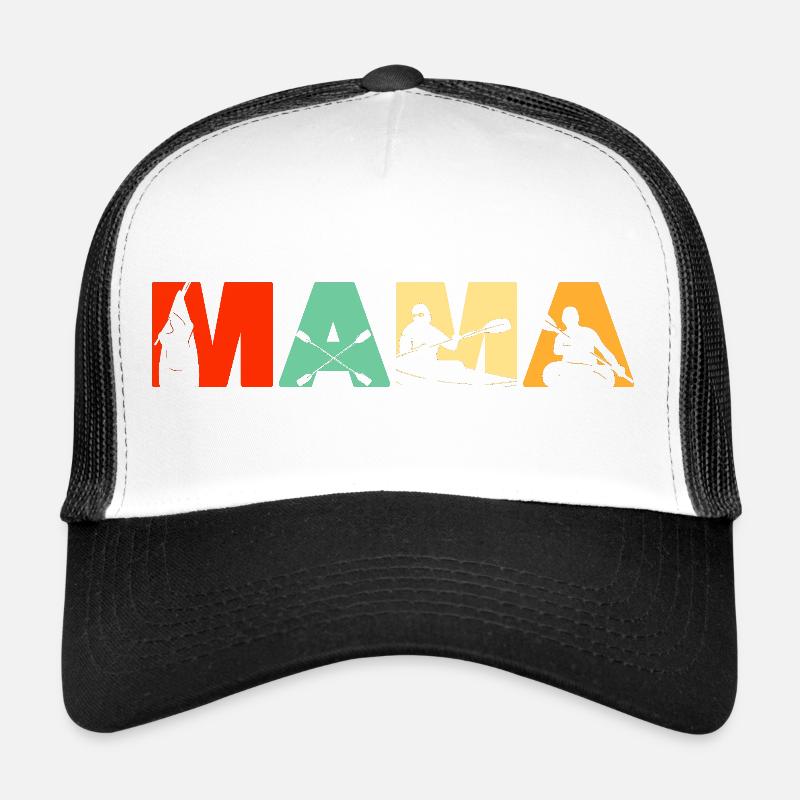 Kayaker MAMA Retro Sunset Kayaking Gift Trucker Cap