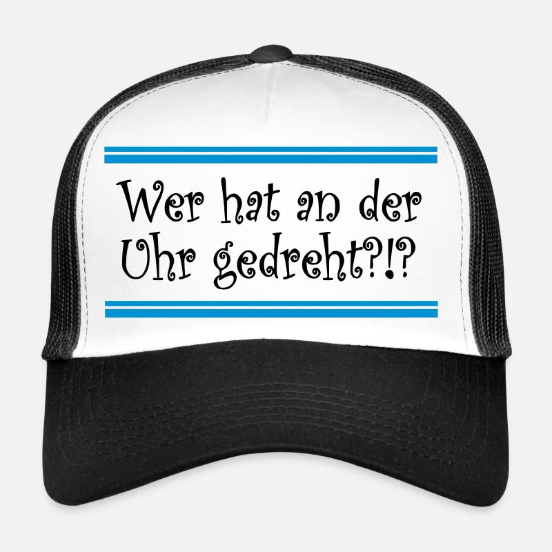Uhr - Trucker Cap - Weiß/Schwarz