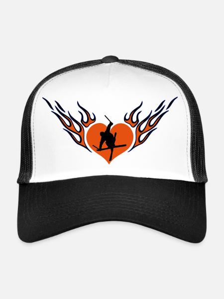 Ski freestyle love - Trucker Cap - white/black - Front