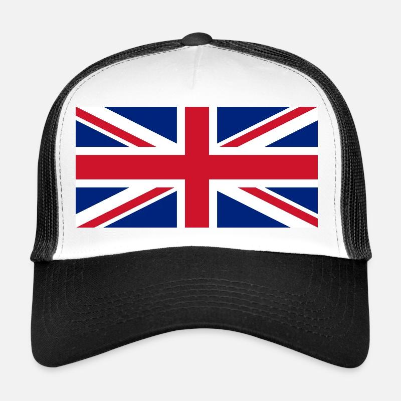 drapeau Angleterre - Casquette trucker  - blanc/noir