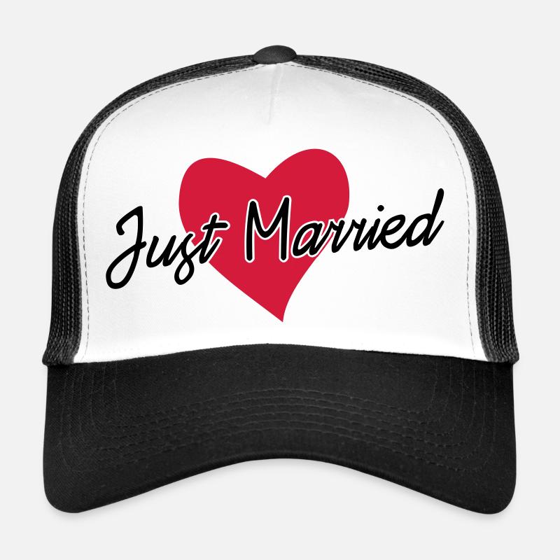 just married - Casquette trucker  - blanc/noir