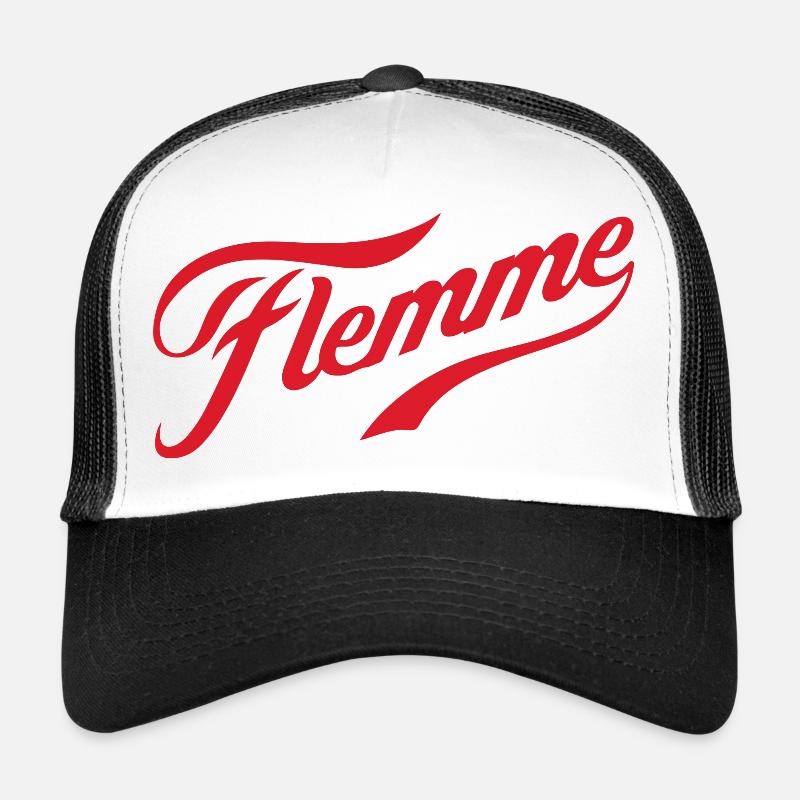 flemme - Casquette trucker  - blanc/noir