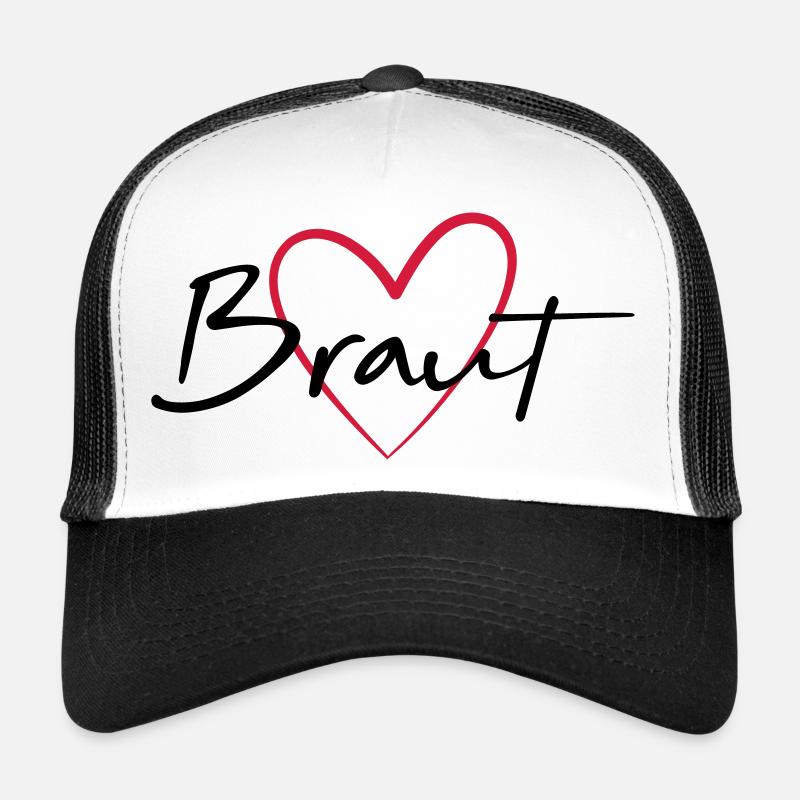 Braut Herz Junggesellinnenabschied - Trucker Cap - Weiß/Schwarz