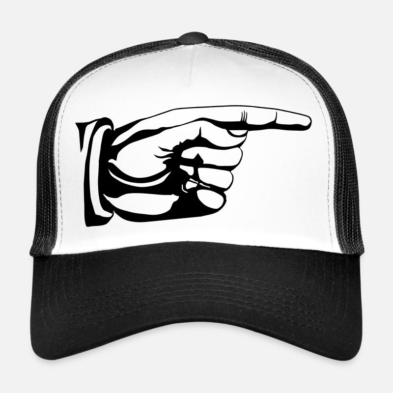 This way old fashioned pointing hand sign Trucker Cap