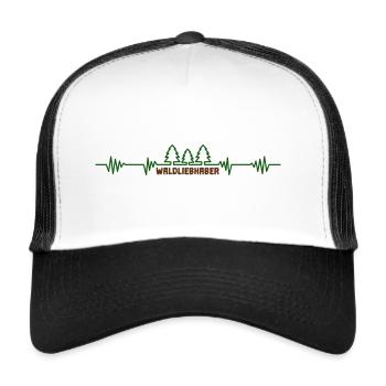 Forest lover - gift forest heartbeat - Trucker Cap - white/black - Front