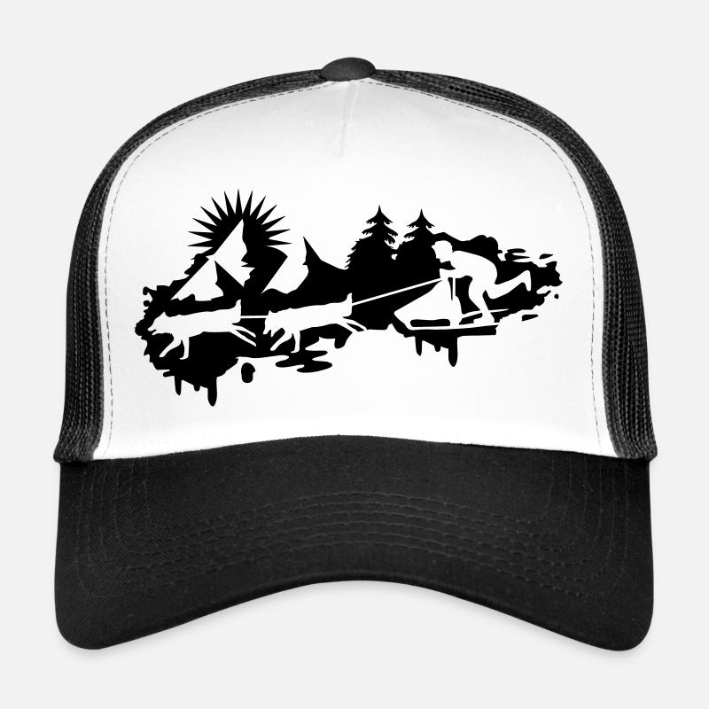 une course de chiens de traîneau - Casquette trucker  - blanc/noir