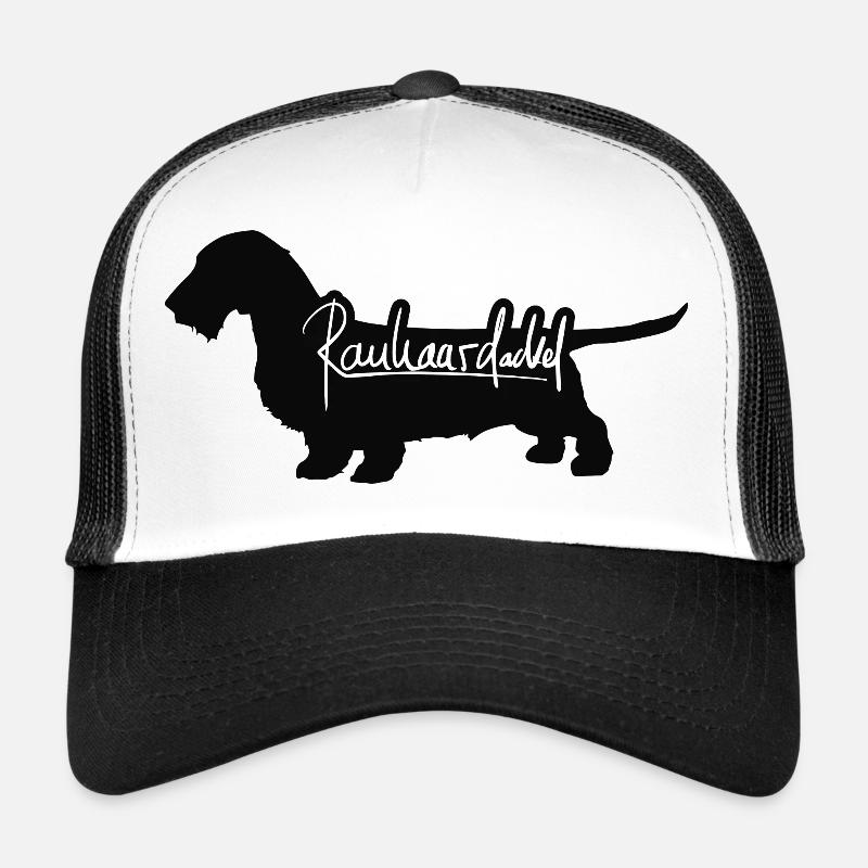 Wire-haired dachshund lettering wire-haired dachshund - Trucker Cap - white/black
