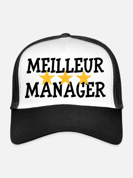 Meilleur Manager - Casquette trucker  - blanc/noir - Devant