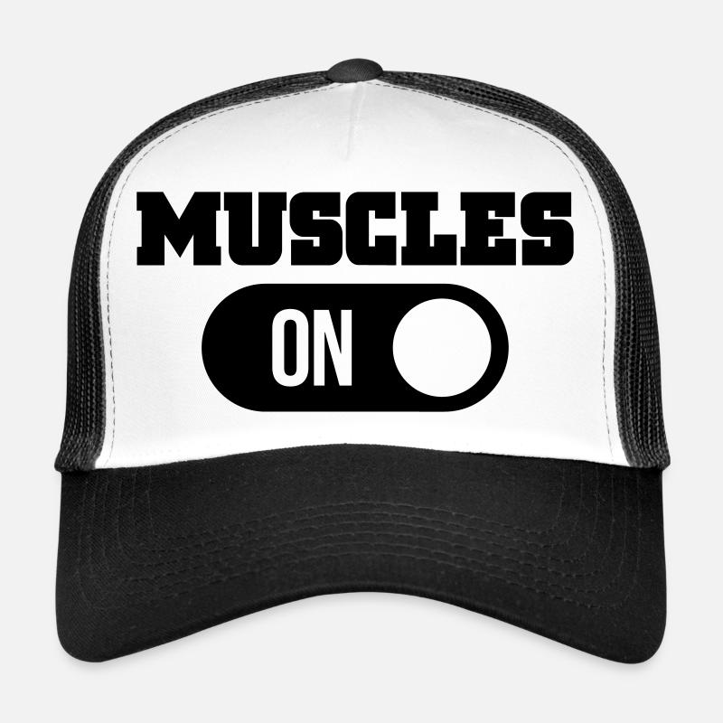 Muskeln - Trucker Cap - Weiß/Schwarz
