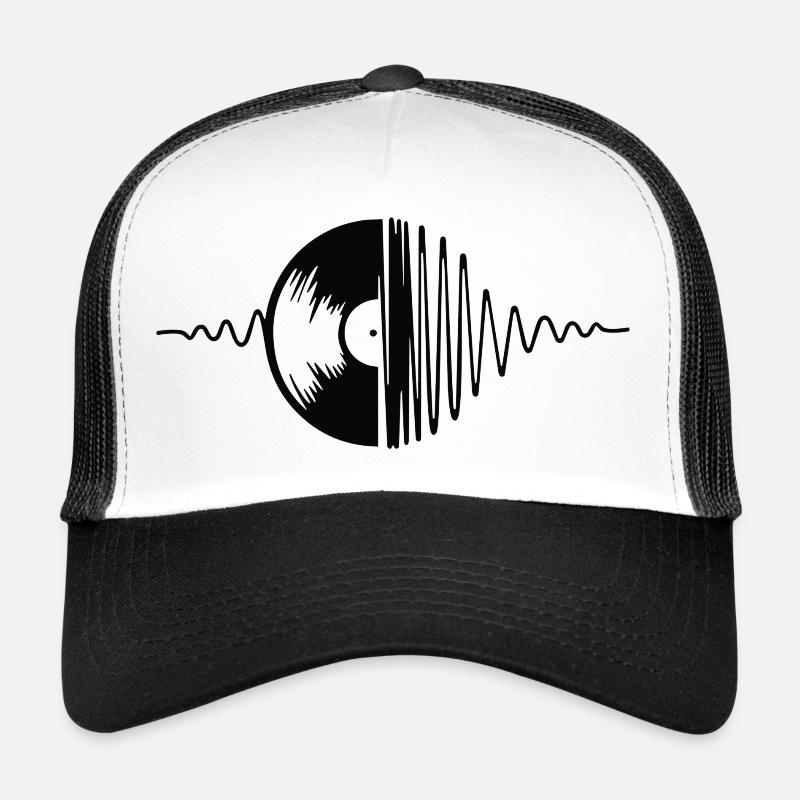 Schallplatten Design - Trucker Cap - Weiß/Schwarz