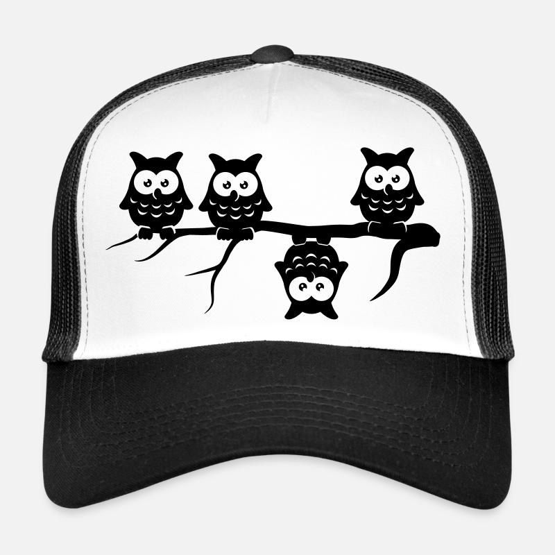 Être différents 4 hiboux Adebayo diffèrent - Casquette trucker  - blanc/noir
