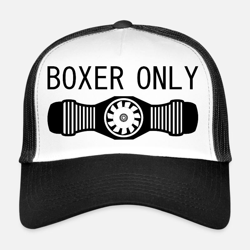Boxermotor, luftgekühlter Motor, Boxer Only, Auto - Trucker Cap - Weiß/Schwarz