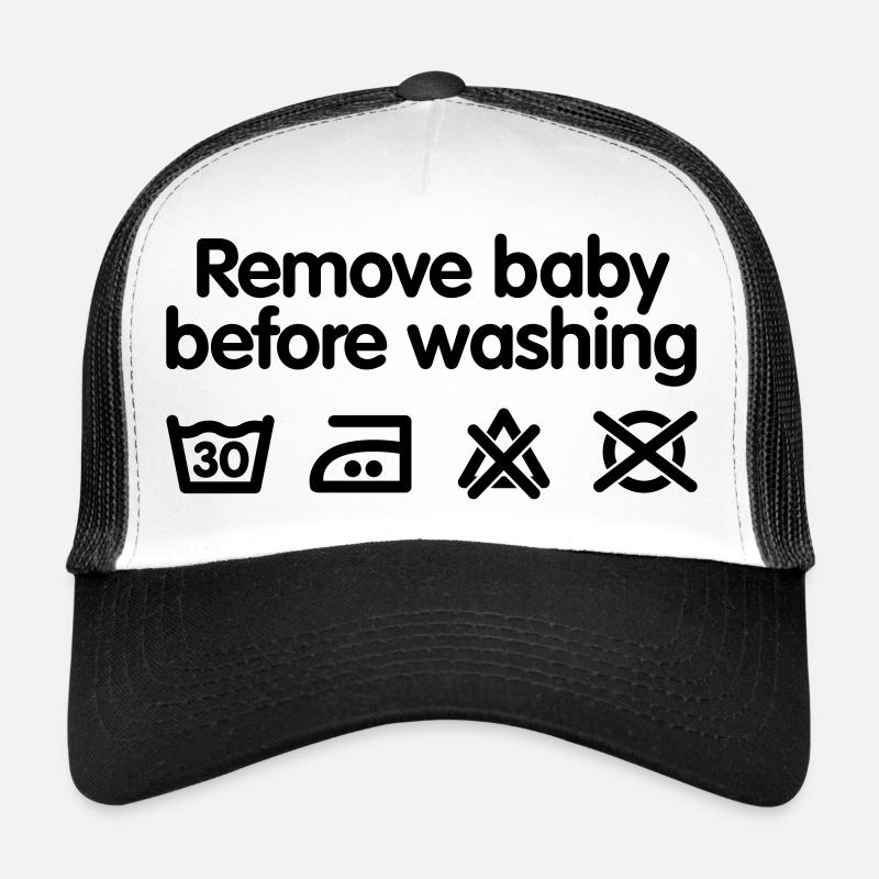 Remove baby before washing - Casquette trucker  - blanc/noir