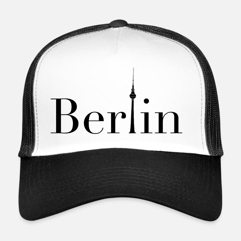 Berlin Logo schwarz - Trucker Cap - Weiß/Schwarz