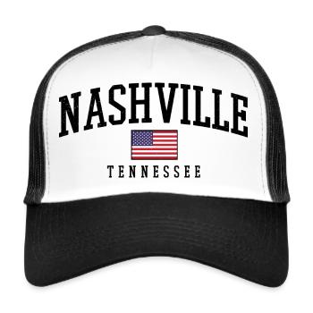 Nashville Tennesee - Casquette trucker  - blanc/noir - Devant