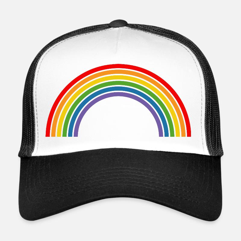 Regenbogen - Trucker Cap - Weiß/Schwarz