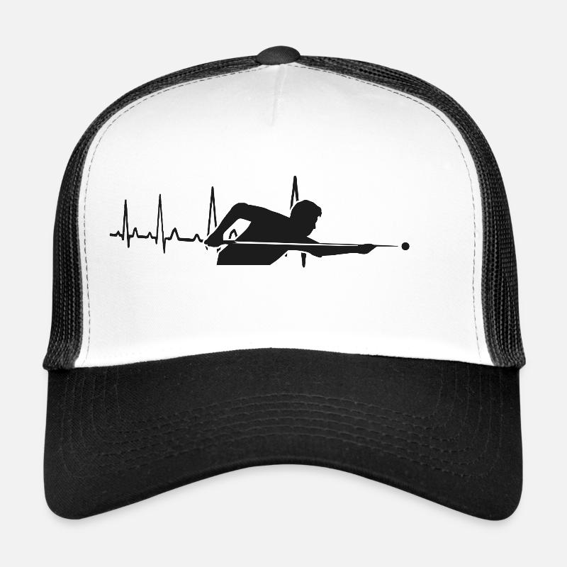 Billard Herzschlag - Trucker Cap - Weiß/Schwarz