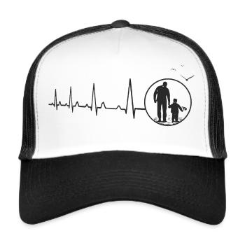 Herzschlag Vater und Sohn Tochter Herzschlag - Trucker Cap - Weiß/Schwarz - Vorne