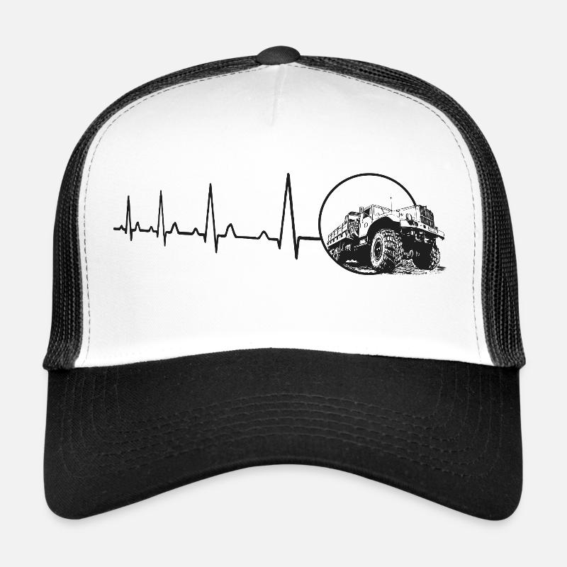 Herzschlag - Kraz - LKW - Trucker Cap - Weiß/Schwarz